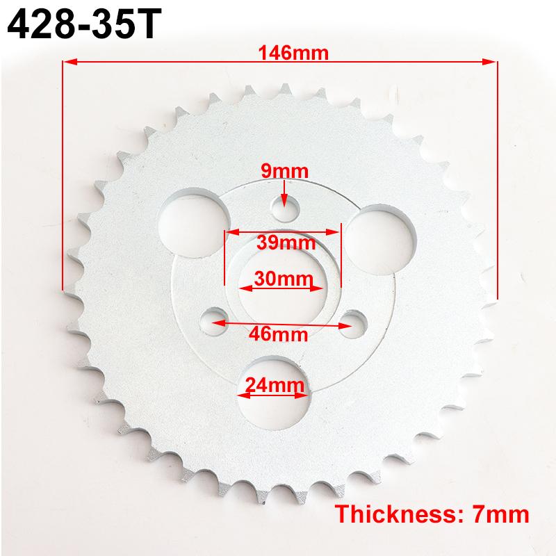 Motorcycle 24T/26T/28T/29T/31T/35T/37T Teeth 30mm Rear Gear Sprocket Fit For Honda Monkey Motorbike Pit Dirt Bike 420/428 Chain