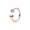 Copper Silver Alloy Rings Women's Rose Gold 188316CZ