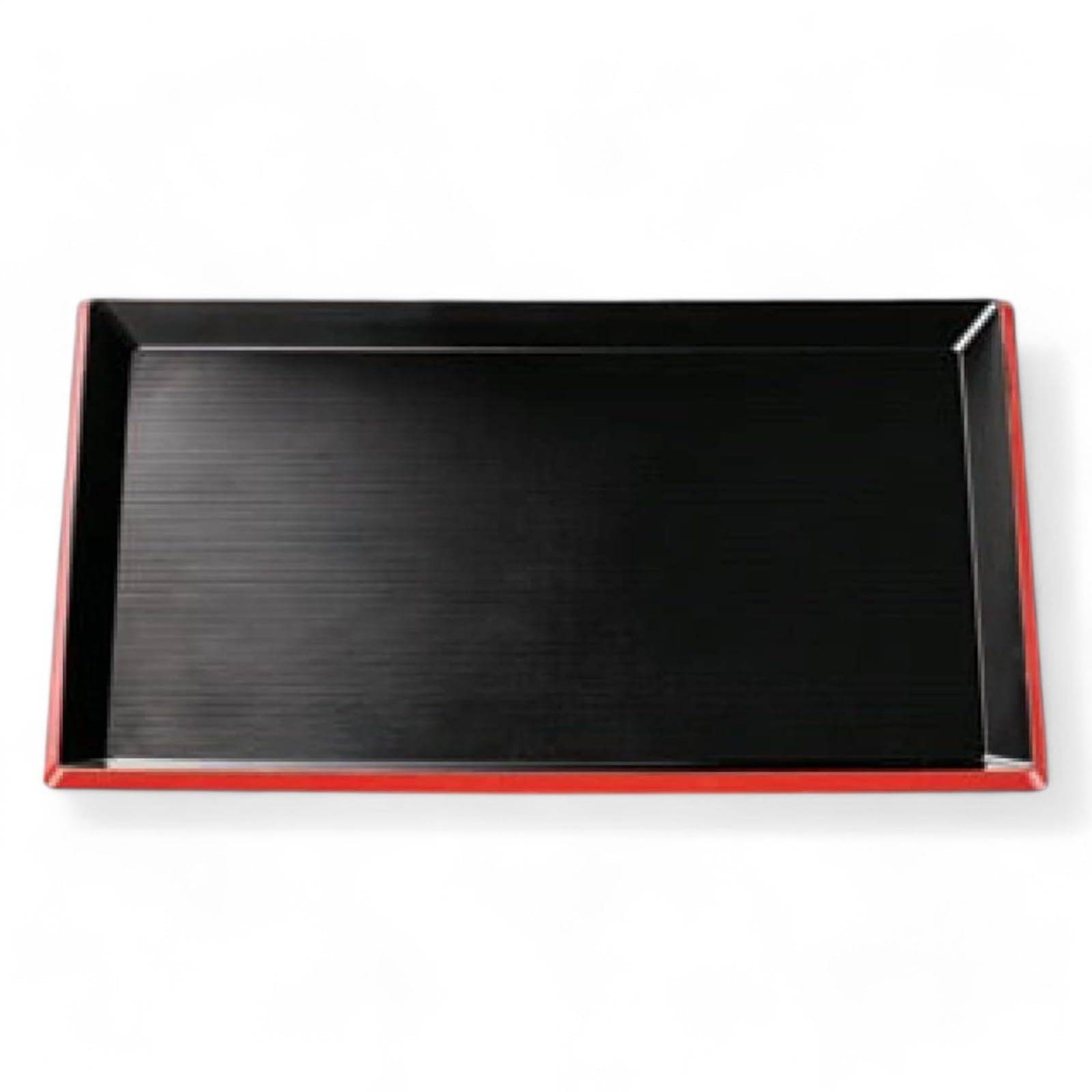 

Tray 4 Shaku Shinsenji Rikyu Tray Black with Vermilion Lacquerware Made in Dishwasher Safe J-kitchens Heat-Resistant (A) (Tray) Red, 42cm,