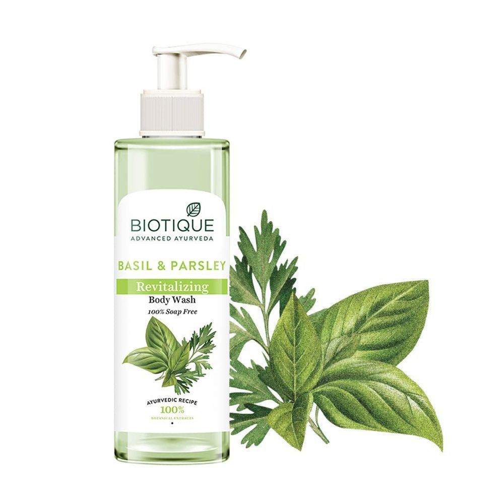 Revitalizing Shower Gel with Basil and Parsley (200 Ml), Basil & Parsley Revitalizing Body Wash Biotique