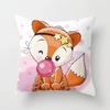 Cartoon Fox Animal Car Pillowcase Polyester Cushion Covers for Living Room Throw Pillow Case 45*45 Sofa Decoration