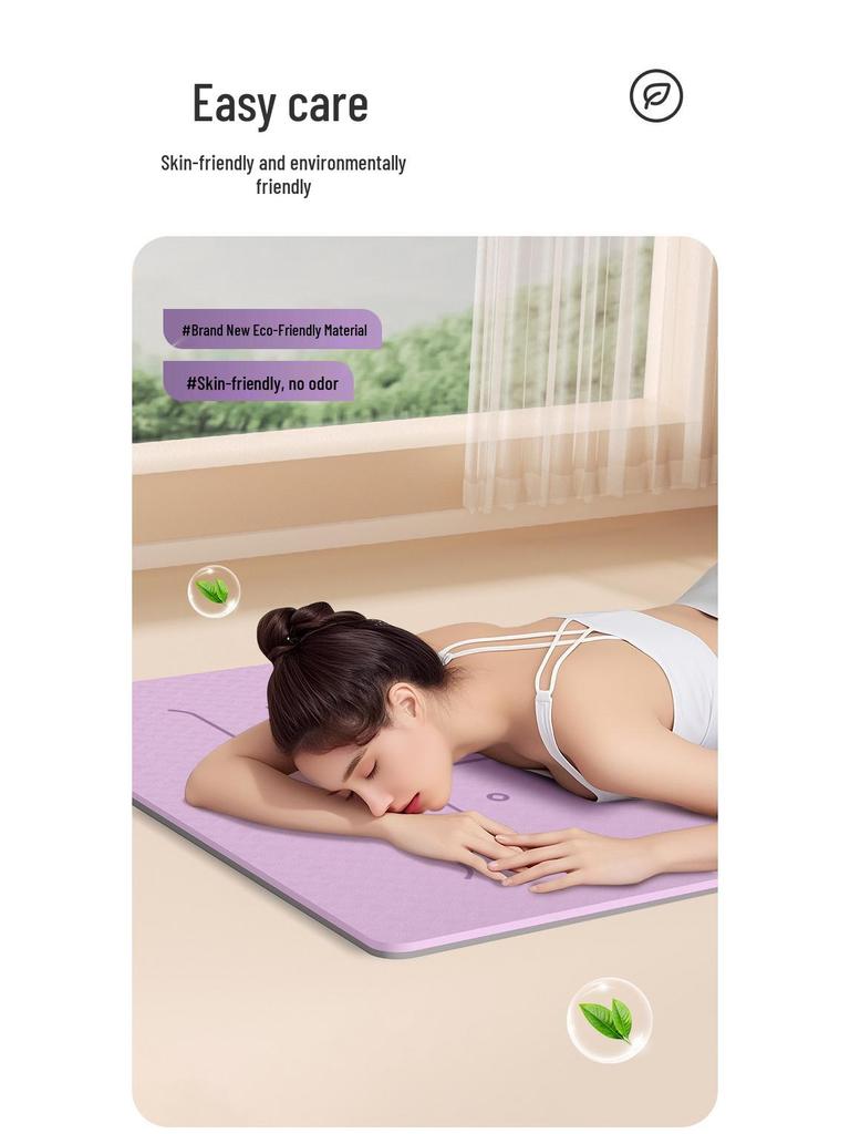 10mm Thick Non-Slip TPE Yoga & Fitness Mat for Sound Insulation & Shock Absorption