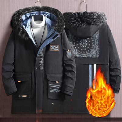 12XL Men's Plus Fat Plus Size Plus Cotton Windbreaker Mid-length Parker Loose Extra Large Cotton Jacket