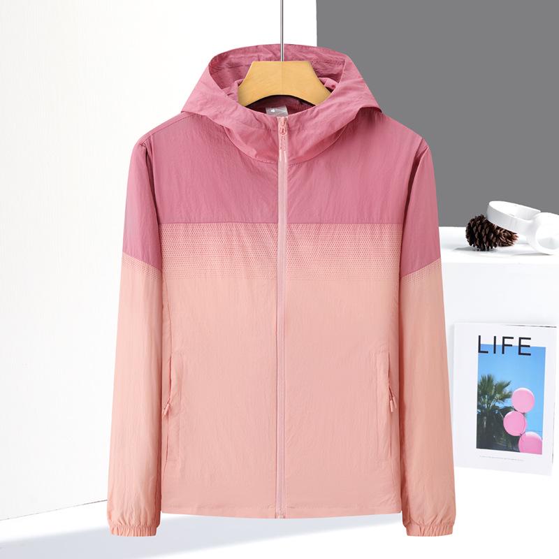 Women s Summer Sun Protection Hooded Ice Silk Lightweight UPF50+ Jacket 3XL