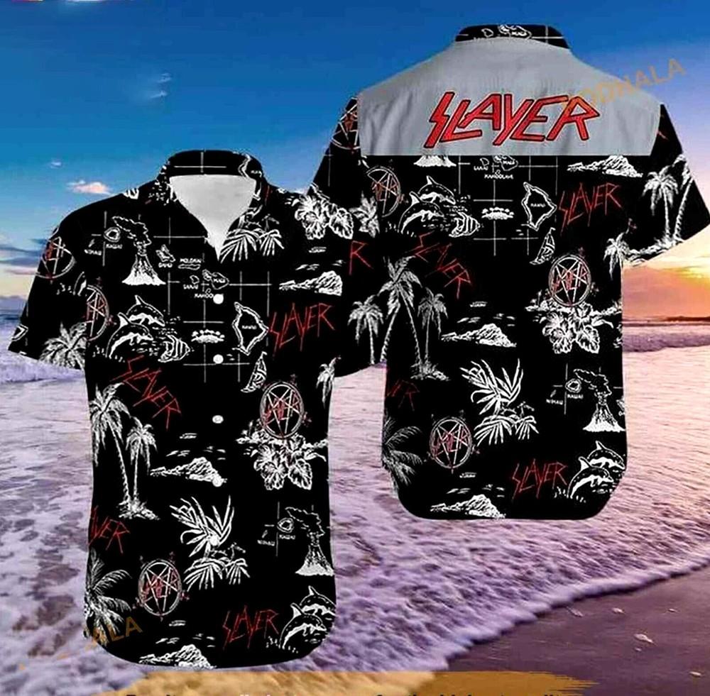 Slayer Rock Band Music Aloha Hawaiian Shirt Size S-5XL Unisex T-Shirt XXL