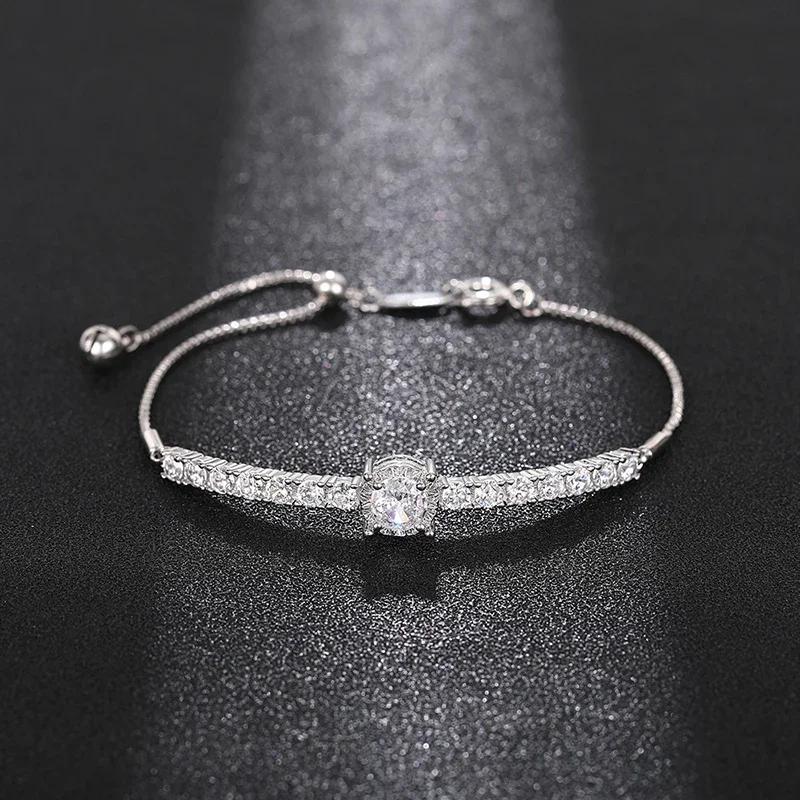 Huitan Fashion Luxury Bracelets for Women Wedding Ceremony Accessories with Brilliant Cubic Zirconia Gorgeous Jewelry for Female