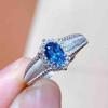 Natural Blue Topaz S925 Silver Ring - Simple Design Jewelry