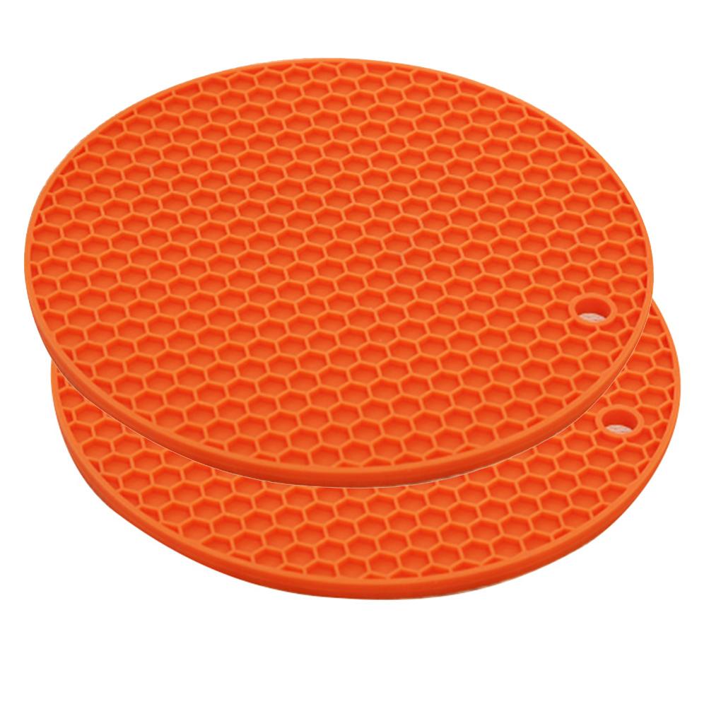 Round Silicone Heat Resistant Mat Non-Slip Coaster Placemat Saucepan Pot Holder