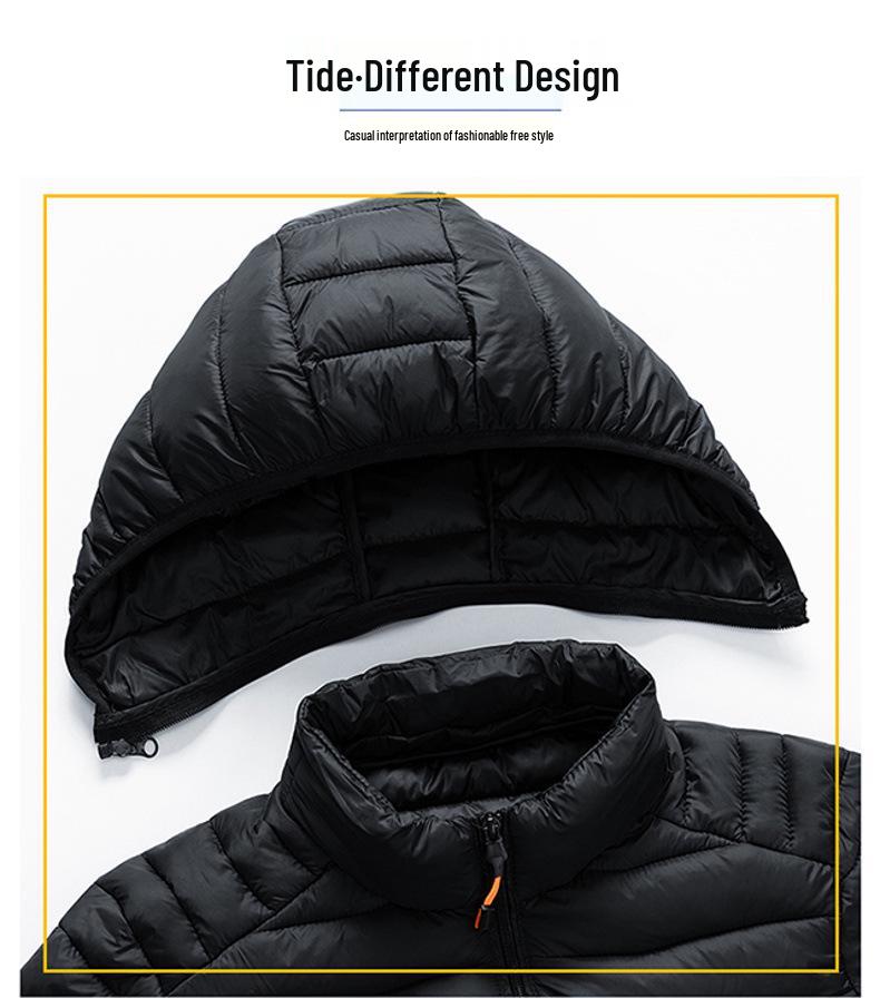 Herr Slim Fit Lättviktig Flerfärgad Ribbstickad Vinterjacka med Bomullsvaddering 2024