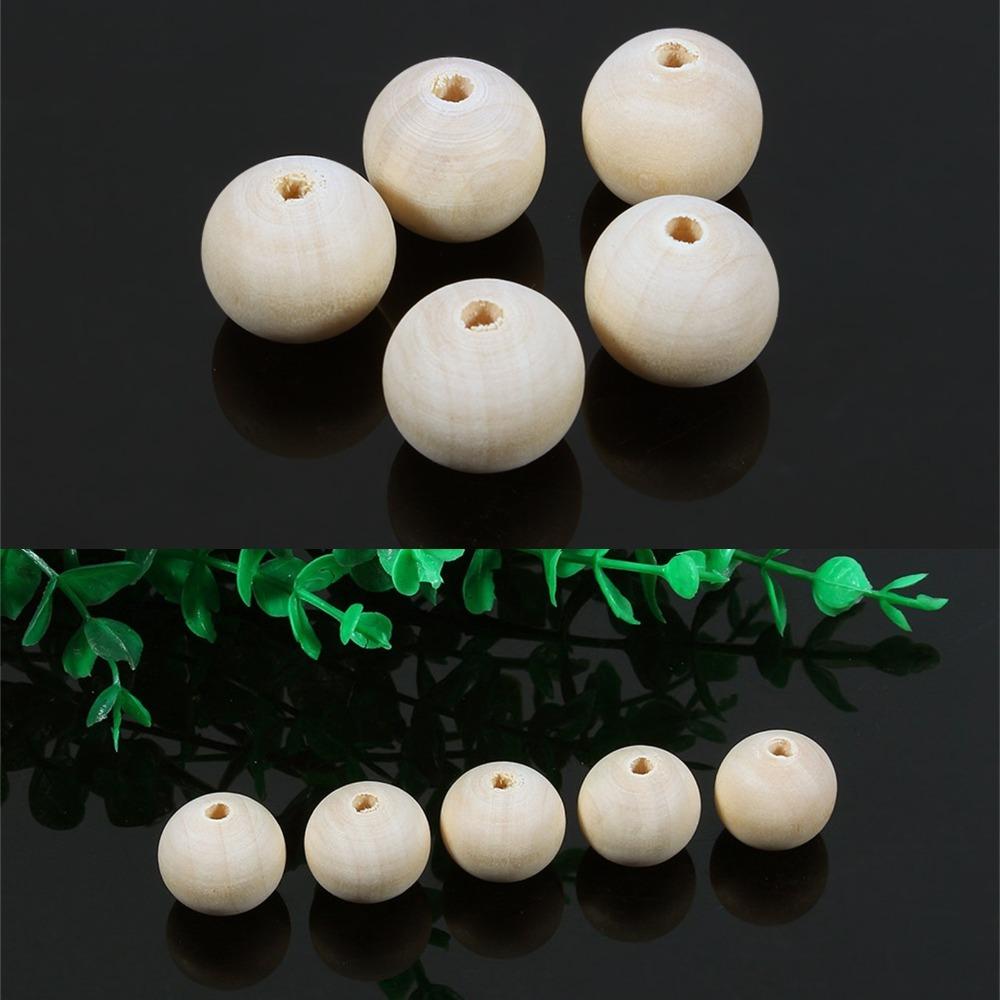 50pcs with Hole Round Wooden Beads 20mm Size Unpainted Wood Beads Wood Beads  DIY Jewelry Making
