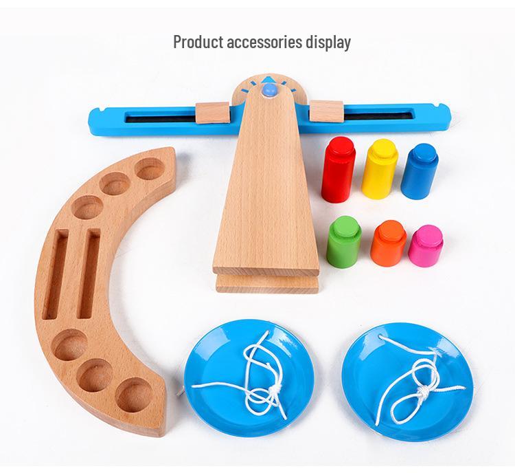 Wooden Balance Scale: Science & Play Teaching Aid for Kindergarten