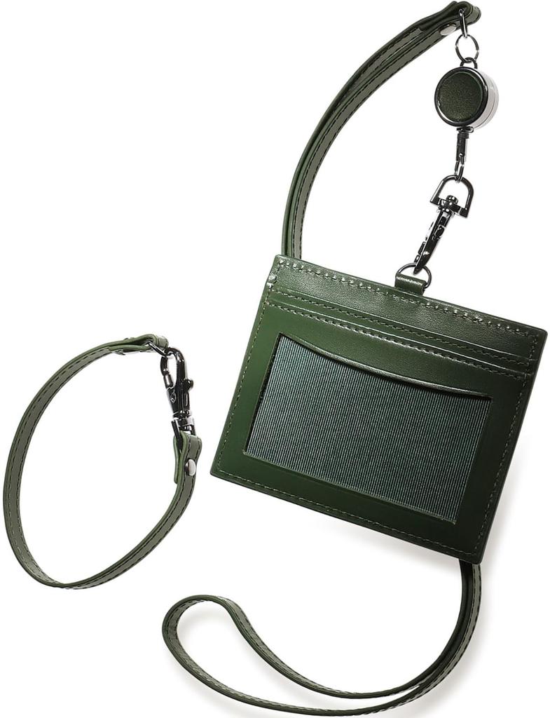 ID Card Employee ID Card Name Badge Genuine Italian and Name Neck Strap with Extendable Pass Holds 4 Cards IID1 [BLUE SINCERE] Holder, Case, Case,