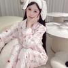 1011 new Korean cute pink bear pajamas women's autumn and winter new cartoon ins island velvet long-sleeved home