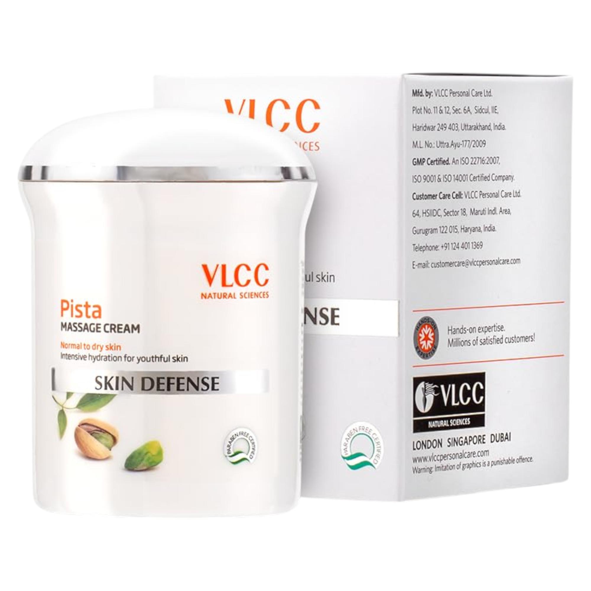 

VLCC Pista Massage Cream 50g Pack of 1 For Intensive Hydration Radiance And Skin Protection With 10 Natural Extracts