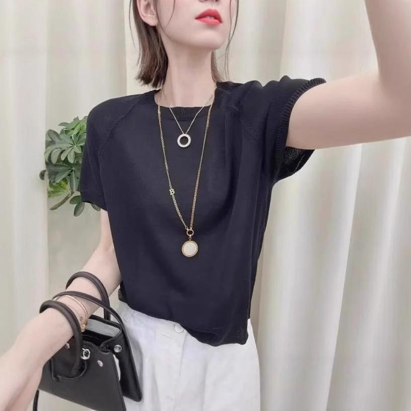 

Niche Simple Solid Color Fashionable Sweater High-end Candy Color Inner Top 2026 New Style OneSize чёрный