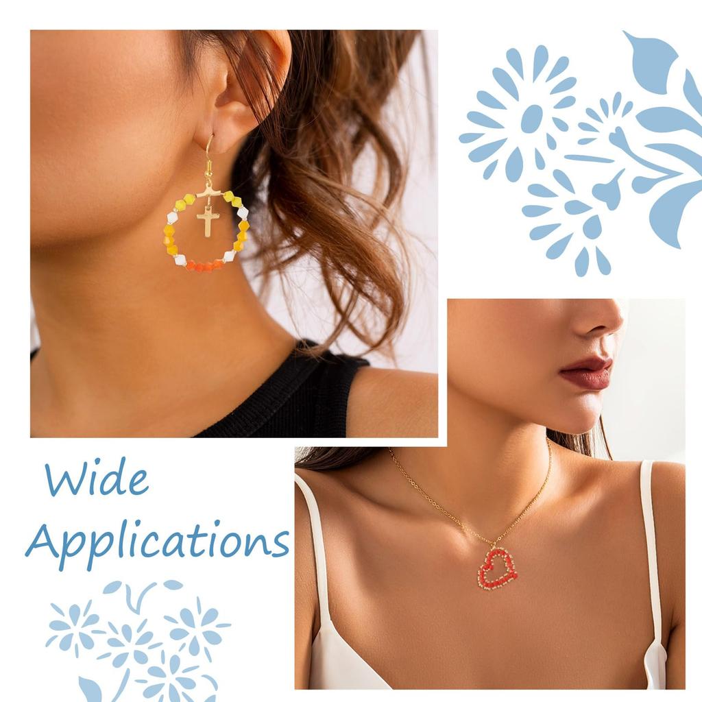 Beadthoven Glass Cut Beads, Abacus Beads, Imitation Jade Bicone Beads, 4-4.5x3.5-4mm, Approximately 1780-1920 Pieces, Colorful Faceted Glass Beads,