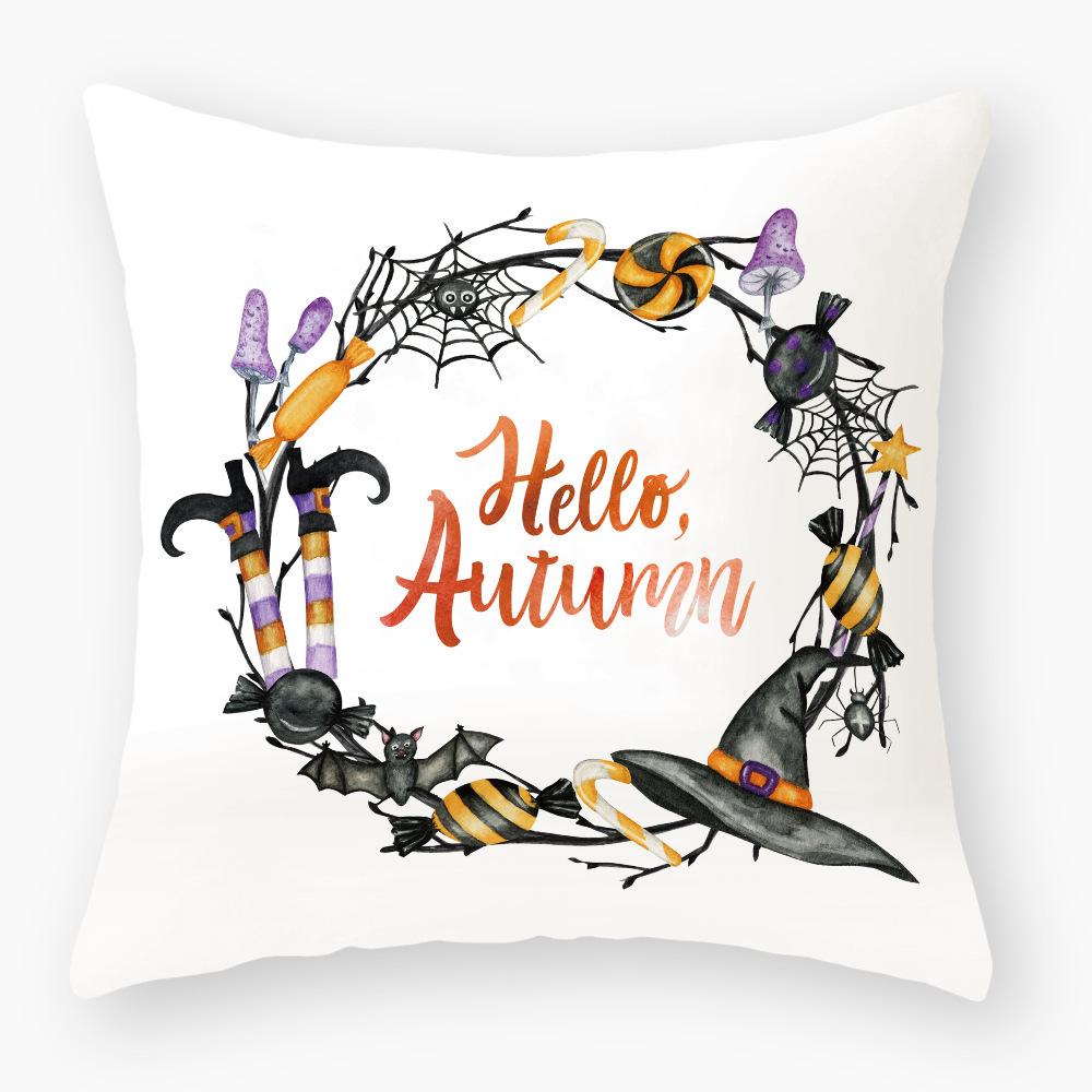 Home Products New Halloween Pillow Cover Nordic Letters Linen Sofa Cushion Office Cushion Cover