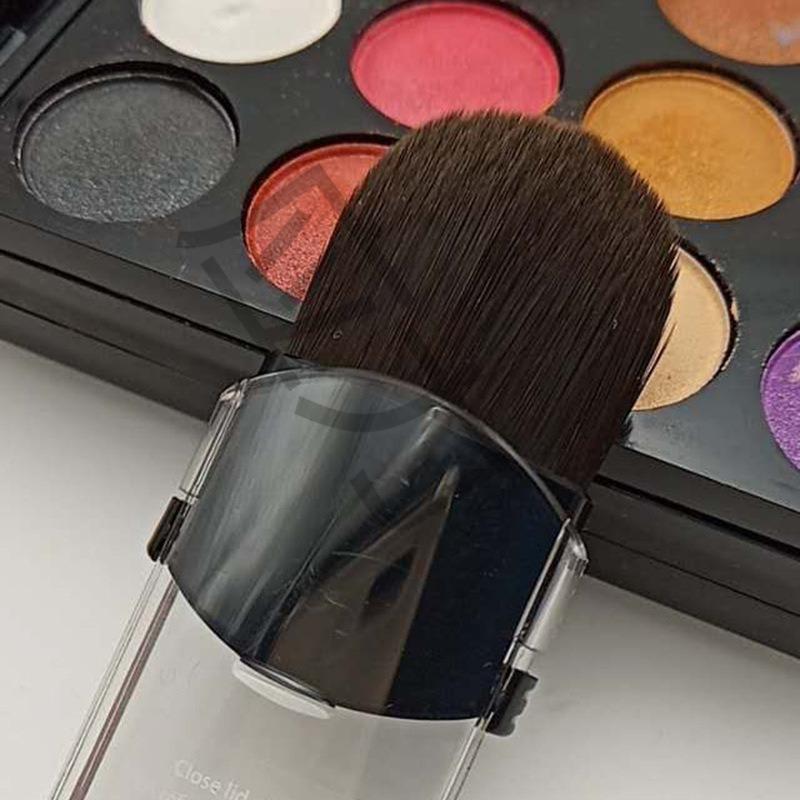 Mini Single Telescopic Makeup Brush Tongue Shaped Portable Powder Blusher Makeup Setting Brush Beauty Tool