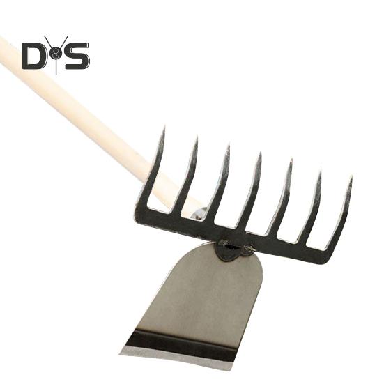 2-in-1 Weeding Rake Garden Hoe And Rake Heavy Duty Hand Weeder Gardening Hoe for Weeding Soil Loosening Landscaping