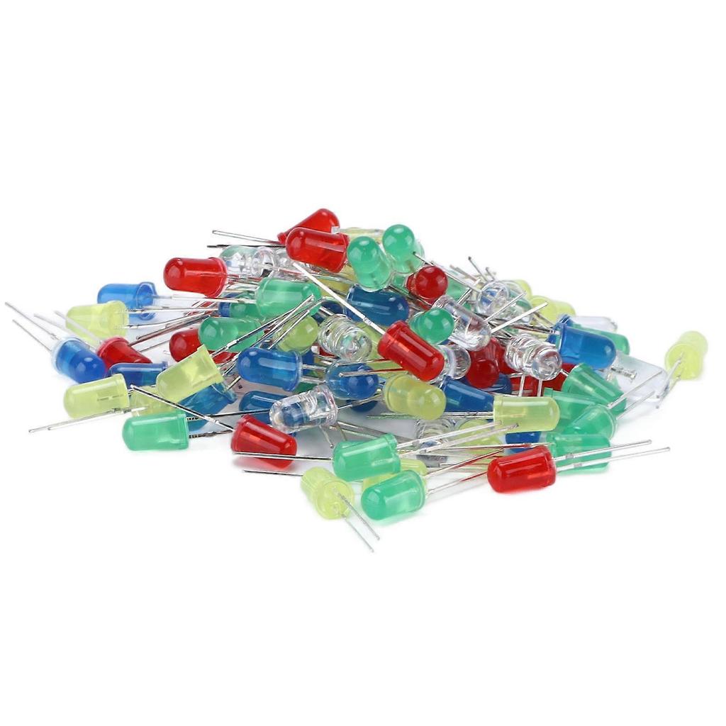 100Pcs LED Light Diodes 3mm/5mm Variety Colors NonToxic Energy Saving Diodes Kit for DIY Decoration(5mm )