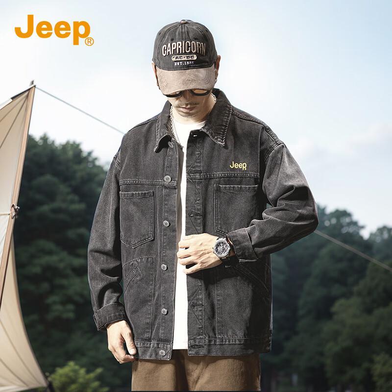 Jeep Men's Classic Loose Fit Denim Jacket