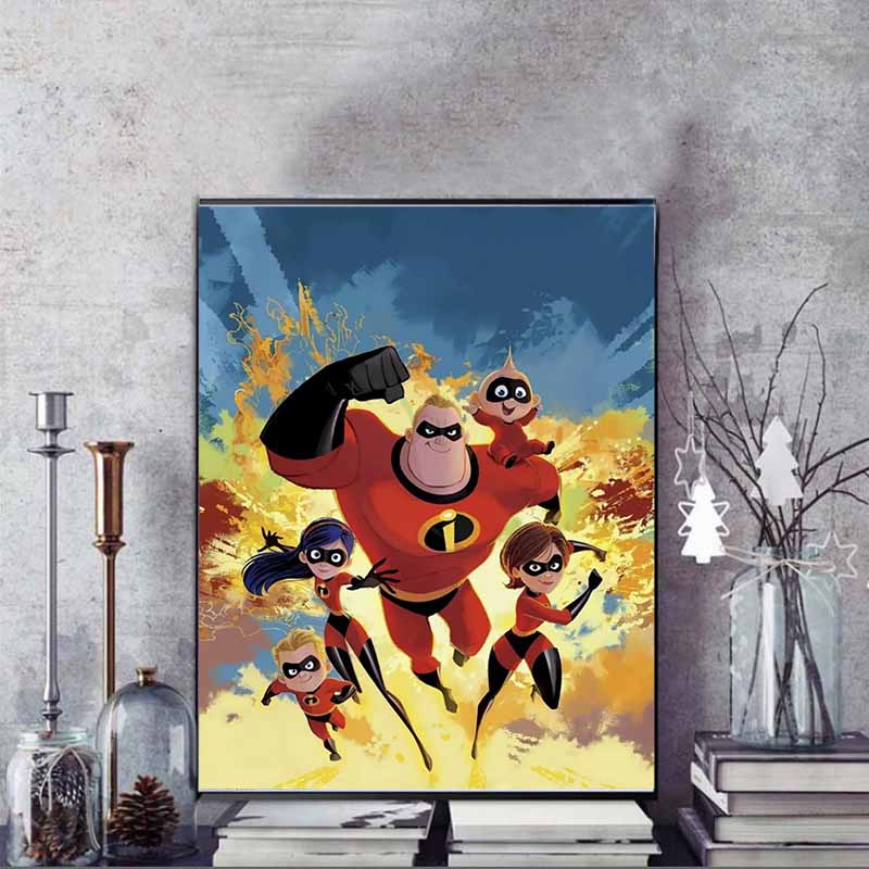 Disney Diamond Painting Cartoon The Incredibles Super Family Episode h Handmade DIY Cross Stitch 5D Full Diamond Mosaic Home Room Decoration