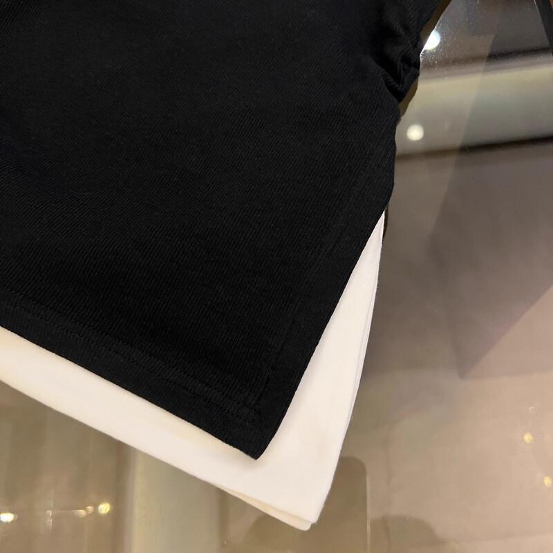 Women's Faux Two-Piece Colorblock Short Sleeve T-Shirt