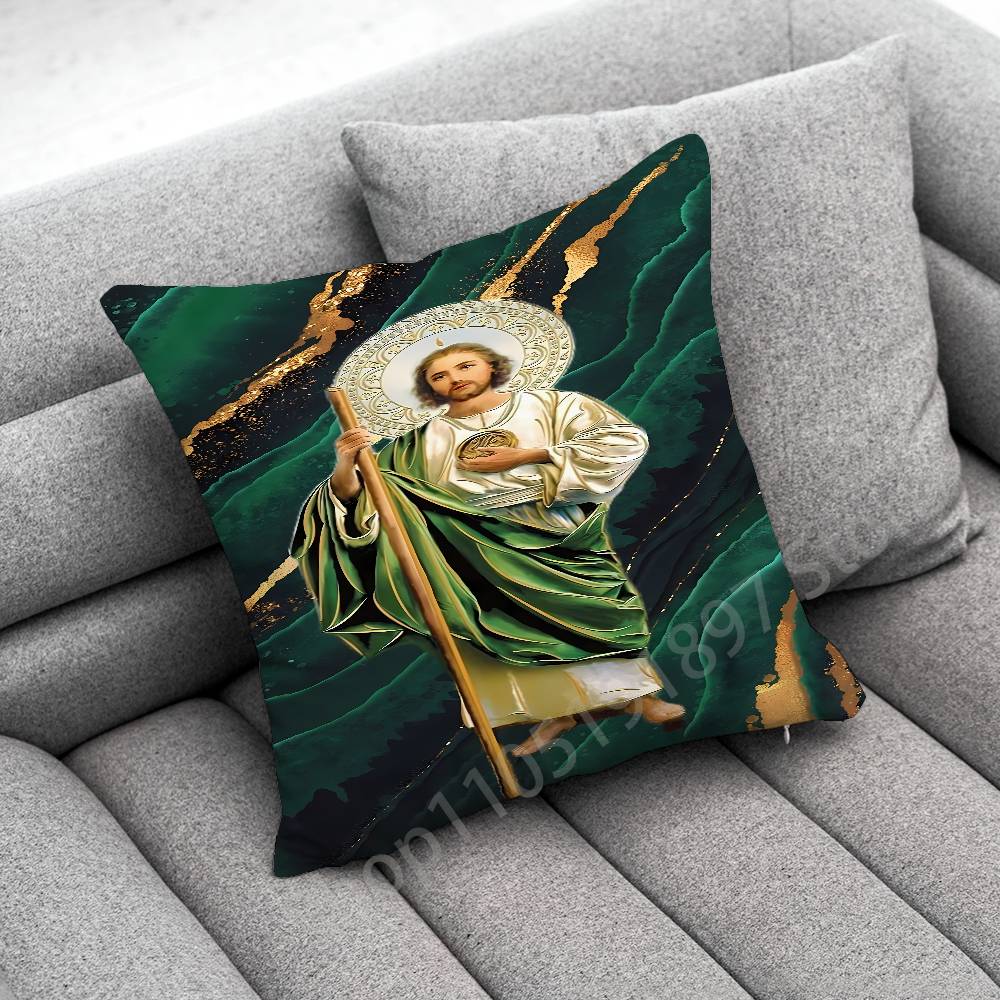 Marble San Judas Tadeo Throw Pillow Case For 55x55cm 40x40cm 45x45cm 50x50cm 30x30cm Square Office Pillowship Cover