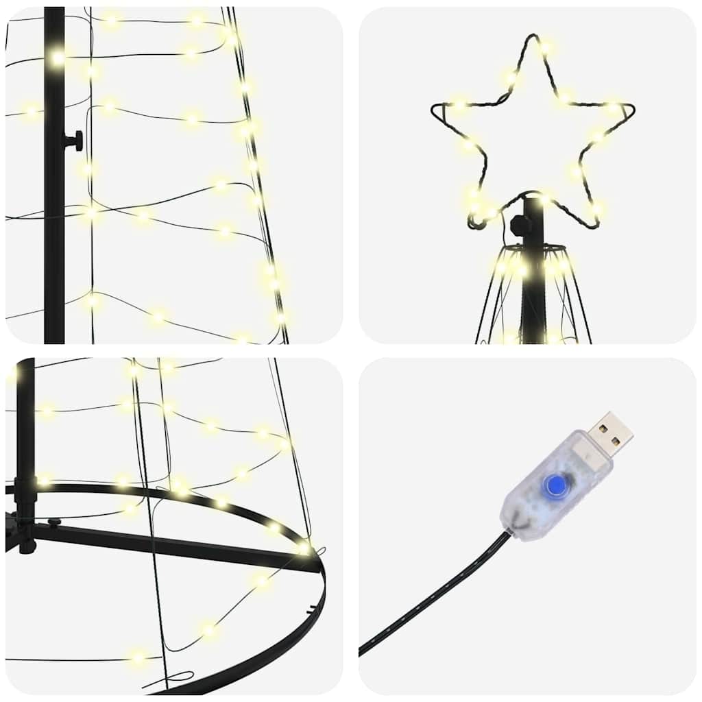 LED Christmas Tree with 390 Warm White LEDs 250 Cm Iron