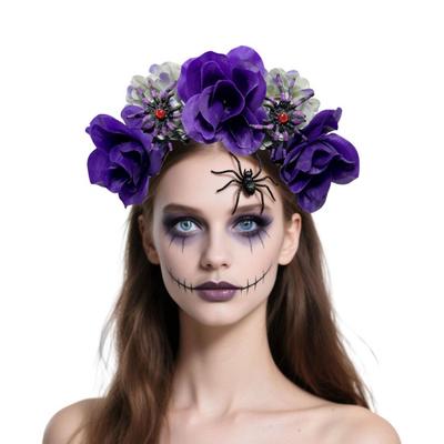 Fascia per Festa Fiore 3D Decorazione Fermaglio per Capelli Retro Lussuoso Non Sbiadisce Lucida Versatile Tema