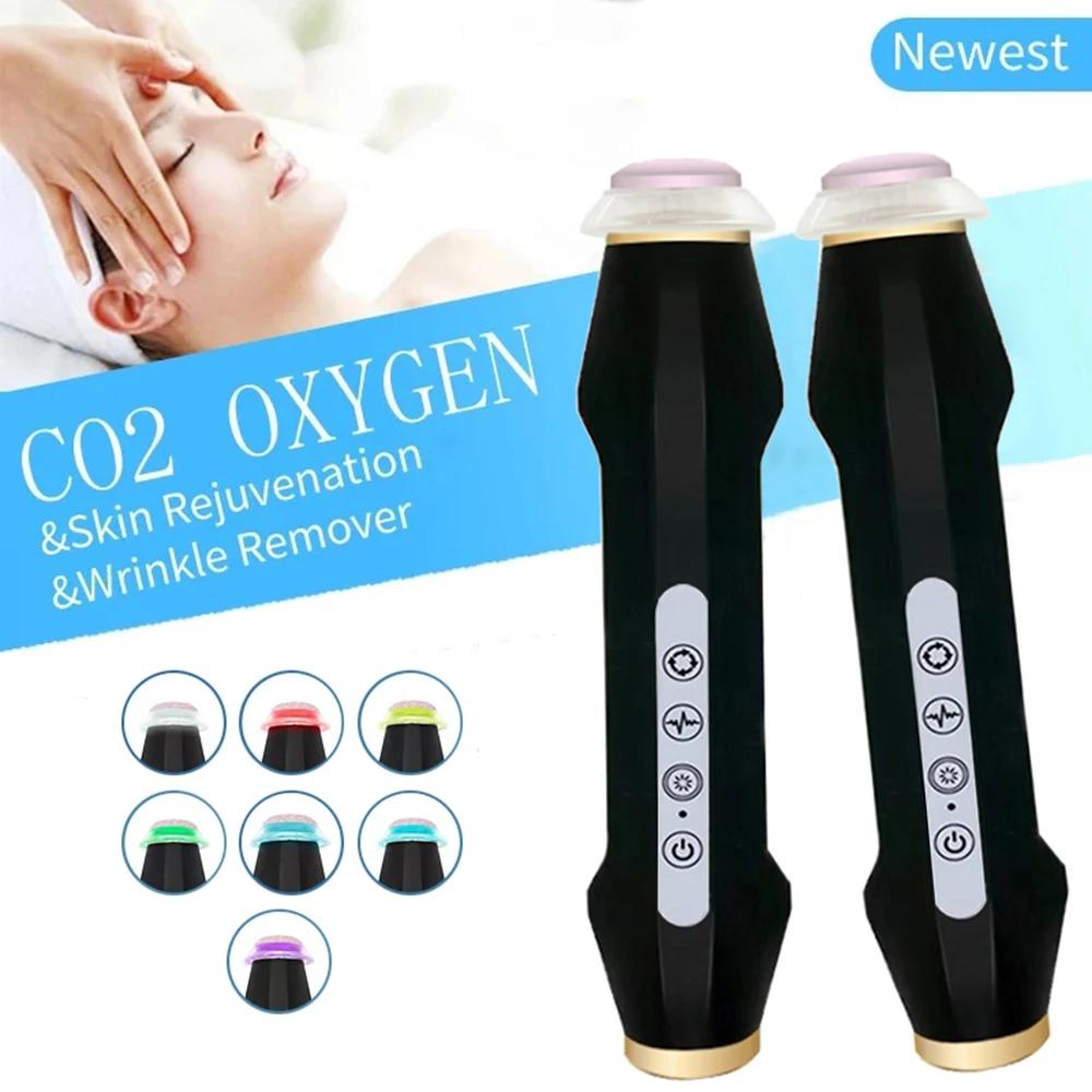 Handheld Rechargeable CO2 Oxygen Bubble Device Exfoliate Oxygen Facial Machine Wrinkle Removal Portable Beauty Device
