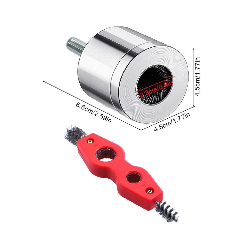 Metal Copper Pipe Cleaner Tube Cleaning Brush For Plumbers Electric Drill Bit Plumbing Cleaning Dual Head Battery Brush