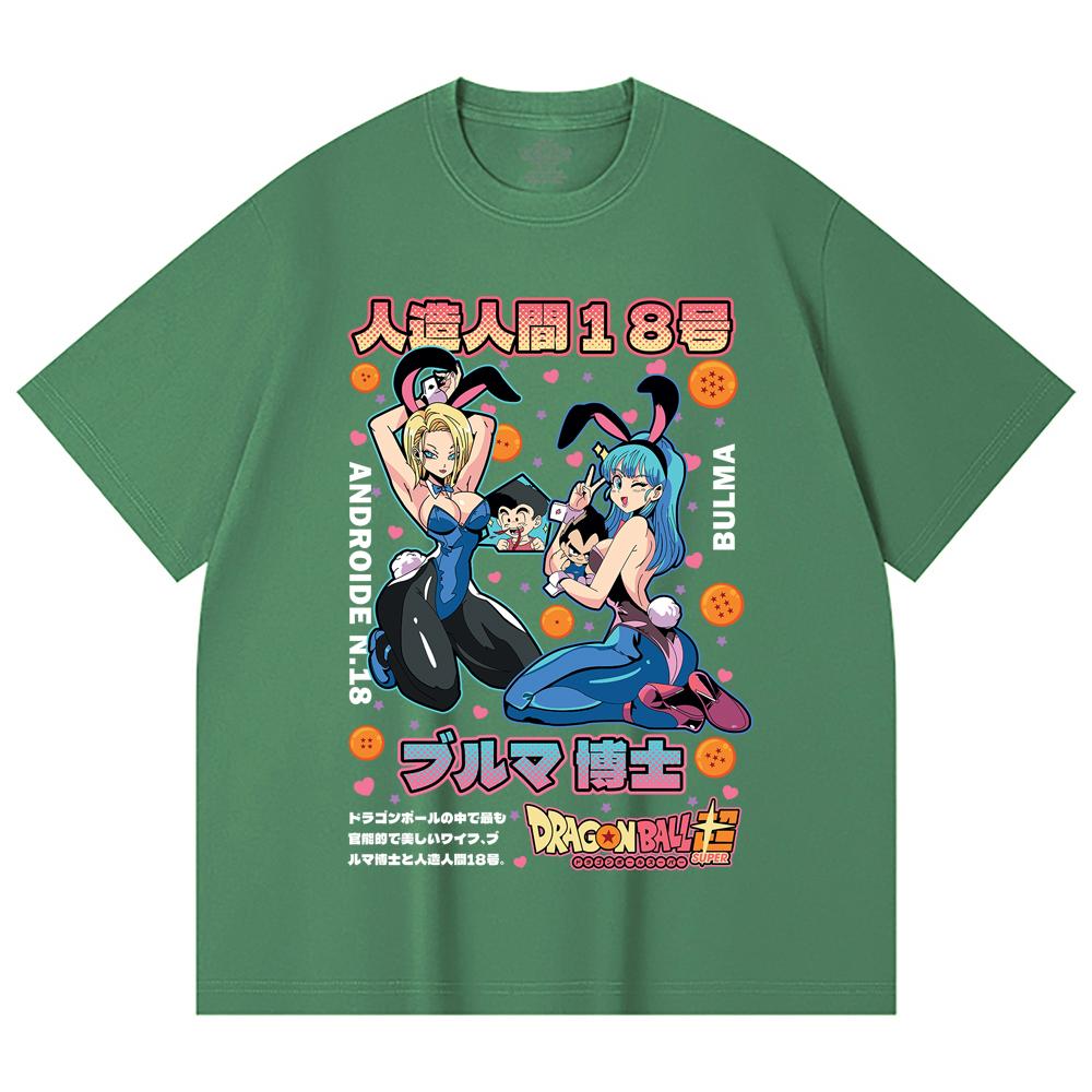 230 Gsm 100% Cotton Dragon Ball V26 Bulma Android Print Unisex Heavy Cotton T Shirt