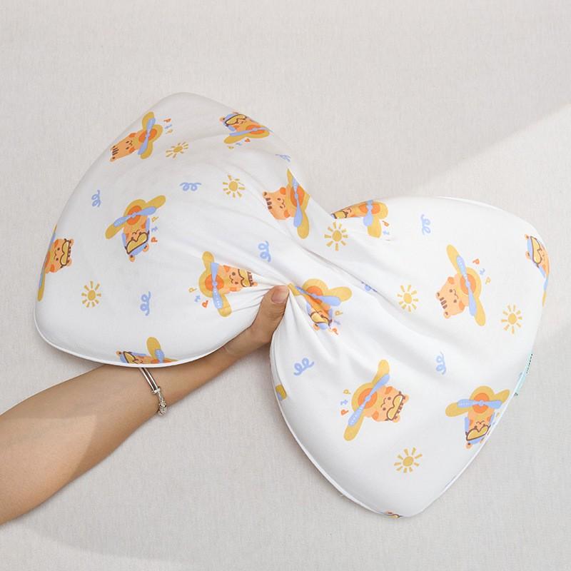 Natural Latex Pillow Kids Infants - A-Class Cotton Cover Hypoallergenic 5-10cm Height All-Season Use