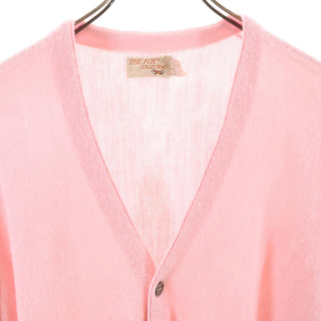 THE FOX COLLECTION 70s 80s Made In USA Vintage Long Sleeve Knit Cardigan Men's Used