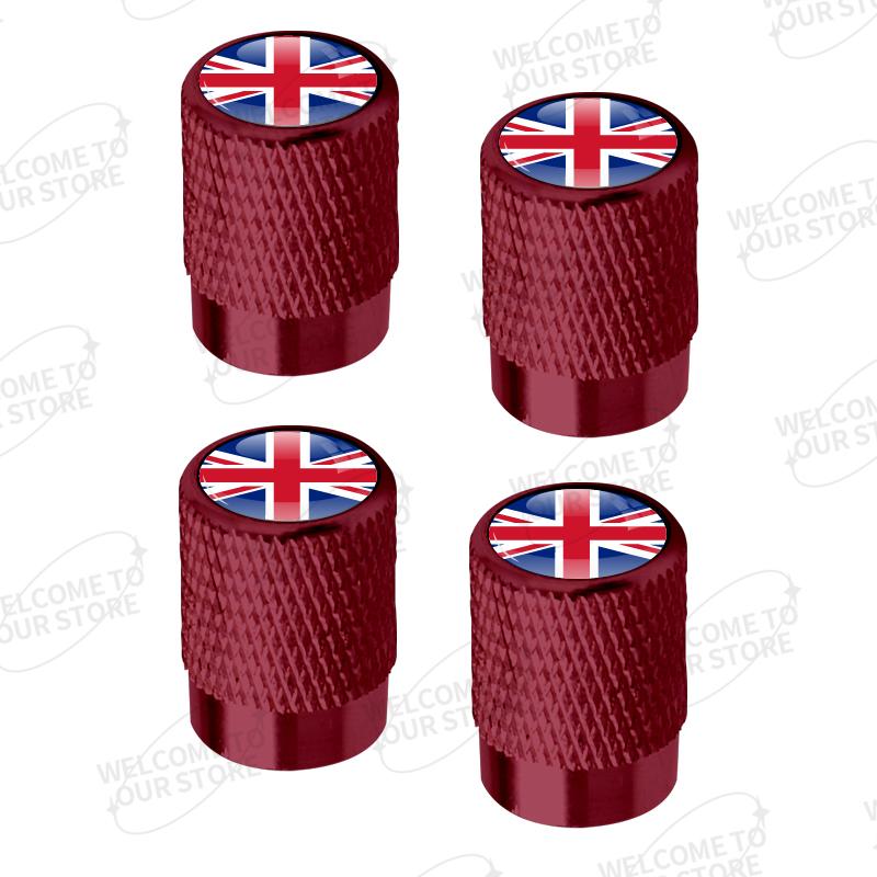 Aluminum For Union Jack Flag Logo Mini Cooper Jaguar Land Rover Vauxhall Lotus 4pcs Car Decor Wheel Tire Valve Caps Stem Cover TB1