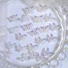 100pcs Iridescent Japanese Aurora Butterfly Nail Art Charms Resin Rhinestones Accessories