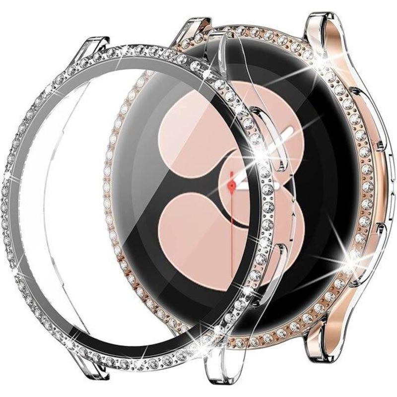 Custodia Cover + Proteggi schermo per Samsung Galaxy Watch 4 Accessori PC Vetro completo + Custodia Watch4 44mm 40mm