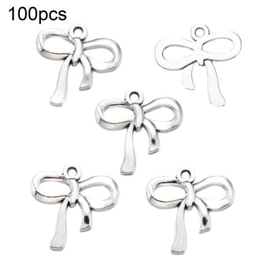 100 Pcs Bow Charms for Jewelry Making DIY Accessories Bowknot Keychain Charms Alloy Bow Shape Charms for Earrings Necklaces Bracelets Crafting