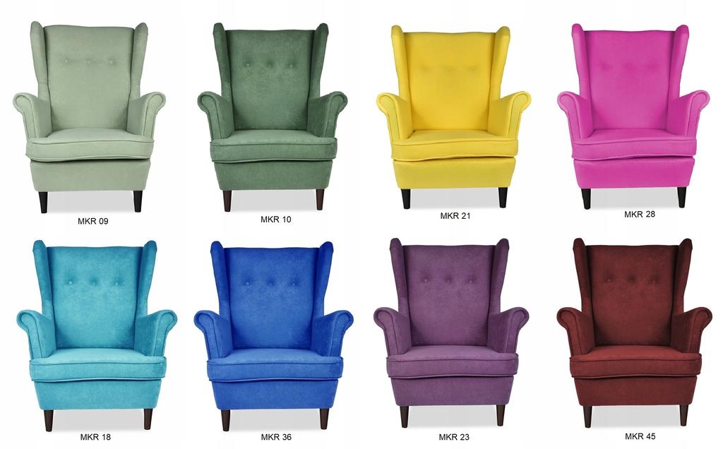 ARI Scandinavian Family Meble Wing Chair, Elegant In Graphite Velvet