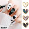 10Pcs 3D Heart Nail Charms Jewellery Decoration Fashion Kawaii Nails Art Classic Jewellery Design Metal DIY Accessories
