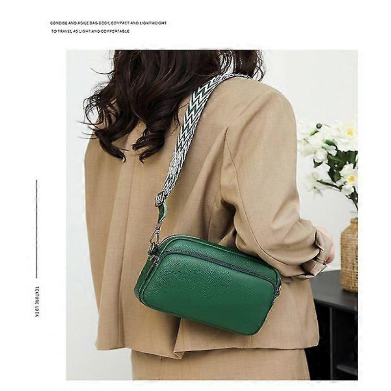 Women's Mobile Phone Shoulder Bag Genuine Leather Crossbody Bag Ladies Cell Phone Bag for Hanging, Shoulder Bag Ladies Small Modern Bag with Wide Shou