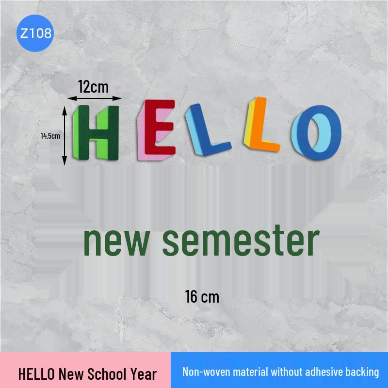 Welcome New Students Blackboard Wall Stickers - Classroom Slogans & Decorations for First Grade Semester Start