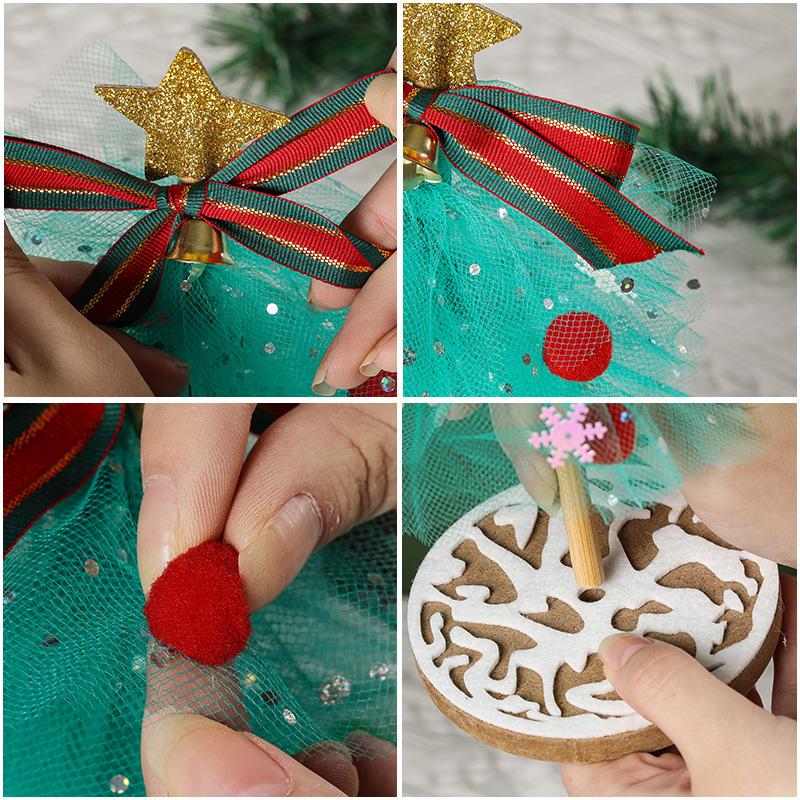 DIY Merry Christmas Tree Ornament Desktop Christmas Tree Handmade DIY Material Package 2025 Xmas Trees New Year Gifts