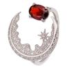 Natural Amethyst Citrine Ring Women'S Color Treasure Pomegranate Topa Transparent Peridot Moon Index Finger Ring