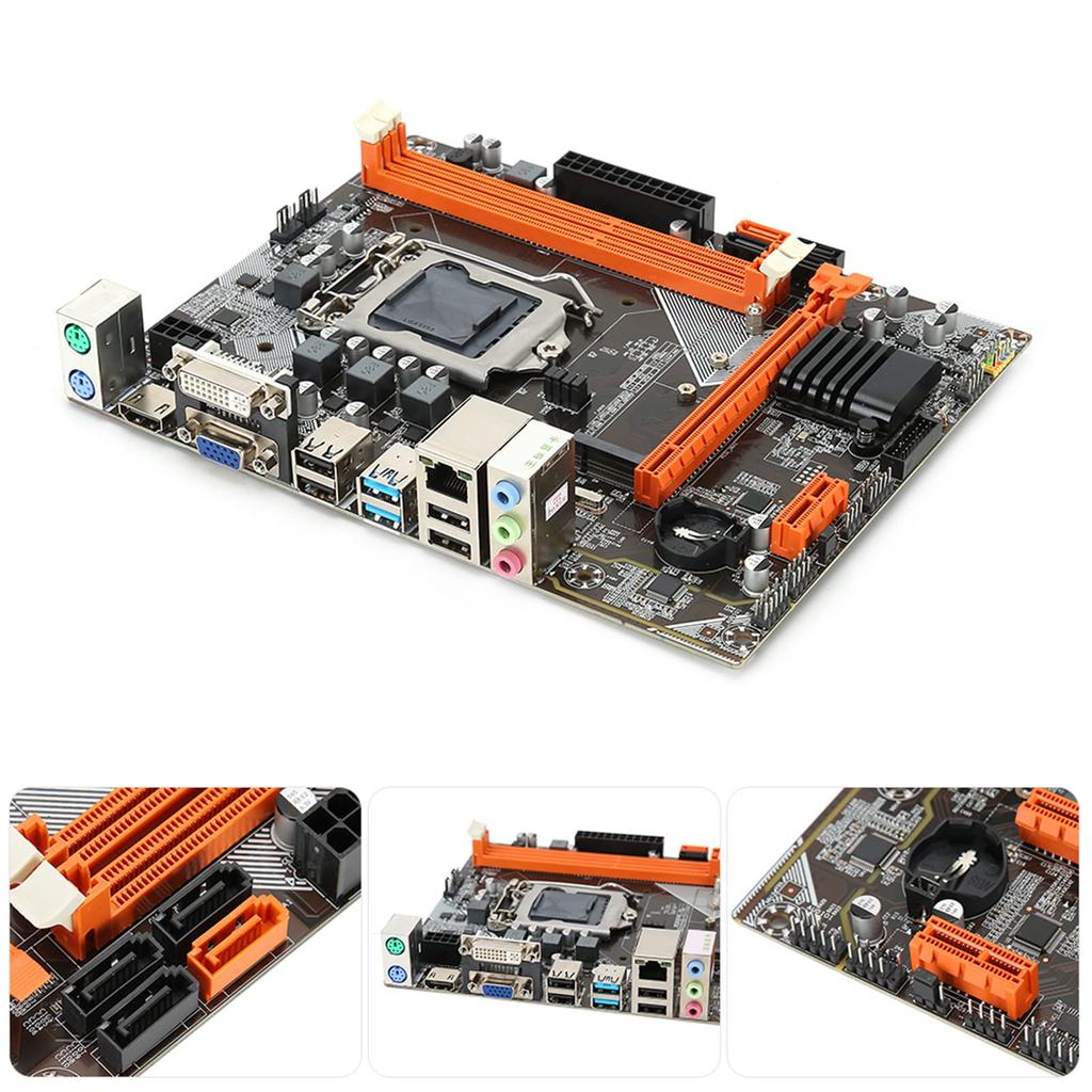 M-ATX Desktop Motherboard, B75 LGA 1155 Gaming Motherboard, M.2 NVME/SATA Slot, Dual Channel DDR3/Power 3+1 Mode, VGA/DVI/HDML, i7 Processor