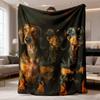 2026 Neuankunft Flanelldecke 1 Stück Gemütliche Dackel-Liebhaber-Kuscheldecke - Weiches Flanell Flanell, Lebendiges Batik-Design mit Dackel-Illustrationen,