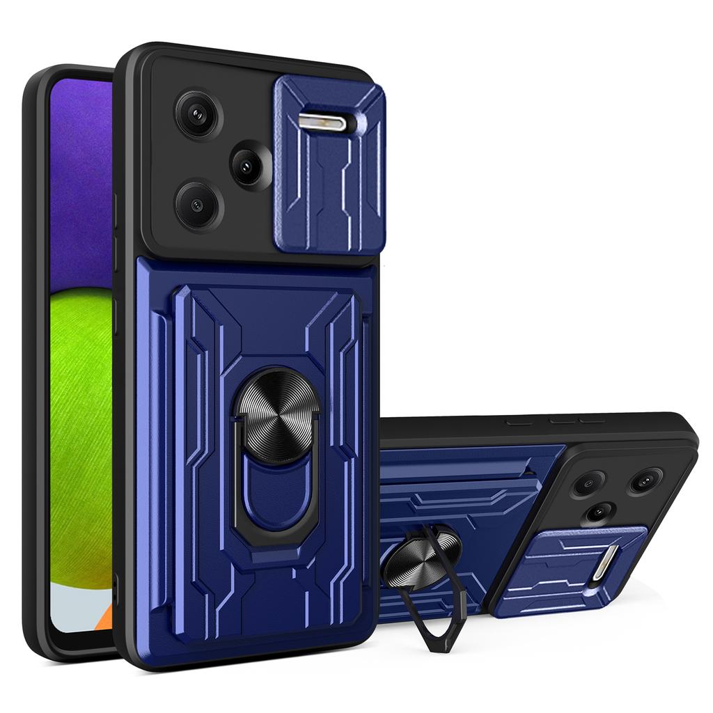 For Xiaomi Redmi Note 13 Pro+ 5G Case PC+TPU Kickstand Phone Back Cover with Camera Slider