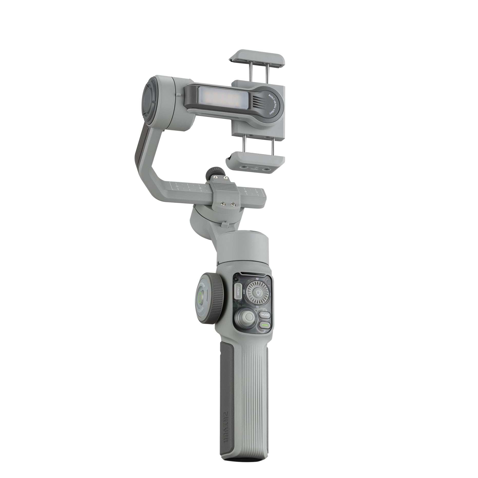 

Zhiyun CINEPEER SMOOTH 5E Smartphone Gimbal with LED Control Up to 26 Hours of Continuous Light Gray Built-in Light, 3-Axis Wheel, Operation, (Product