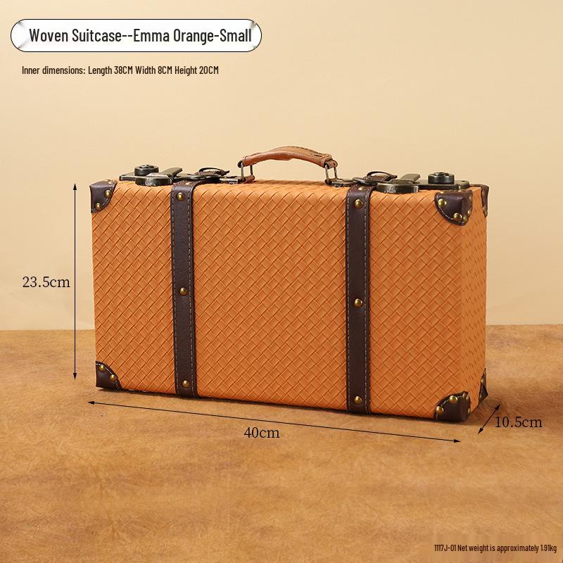 Vintage European-Style Leather Suitcase Trunk and Household Organizer
